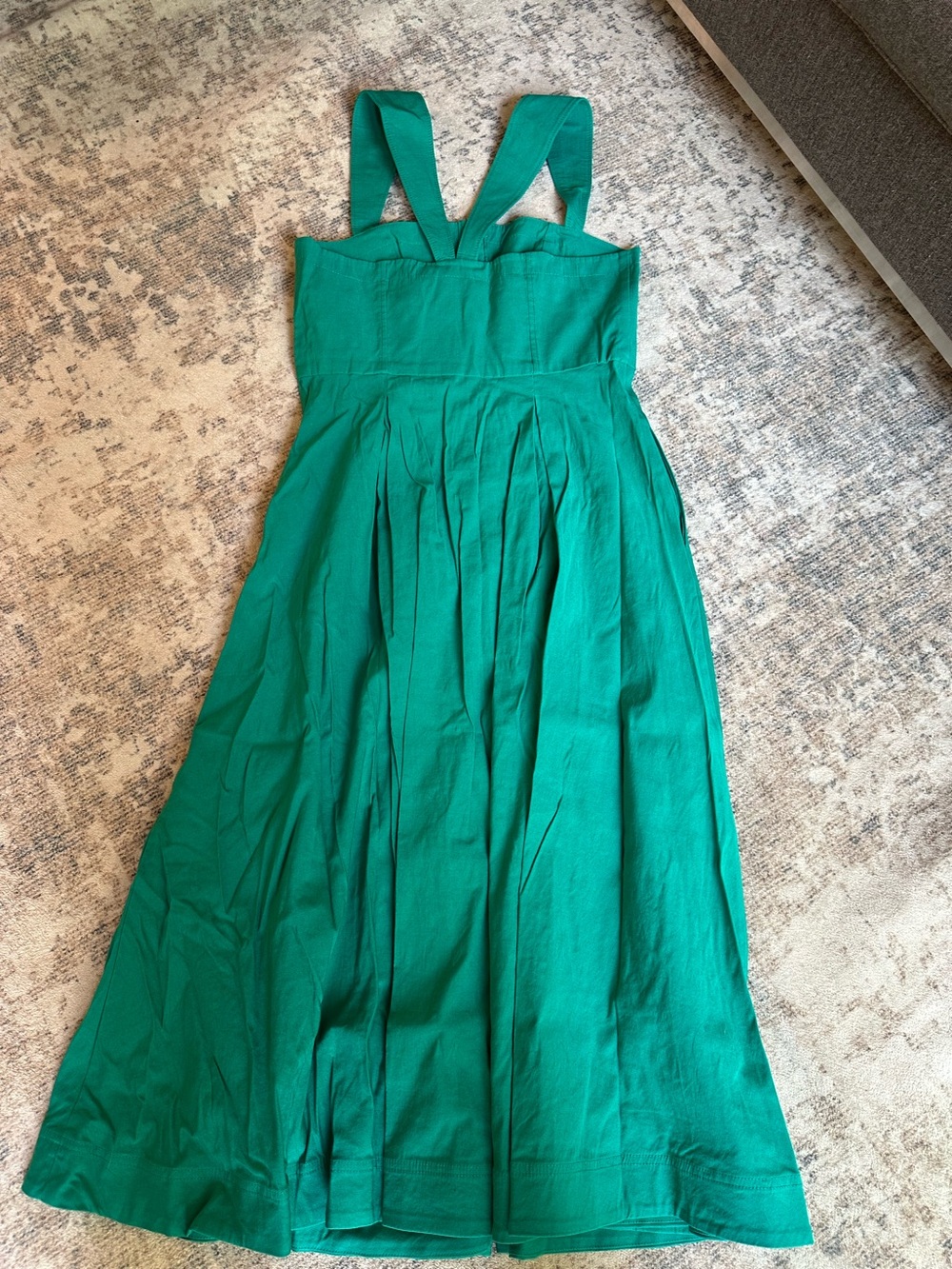 MAEVE ANTHROPOLOGIE GREEN BUTTON FRONT MIDI DRESS SZ 8 BROKEN ZIPPER AS IS - Picture 8 of 13